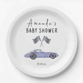 Plato De Papel Race car car Baby Shower