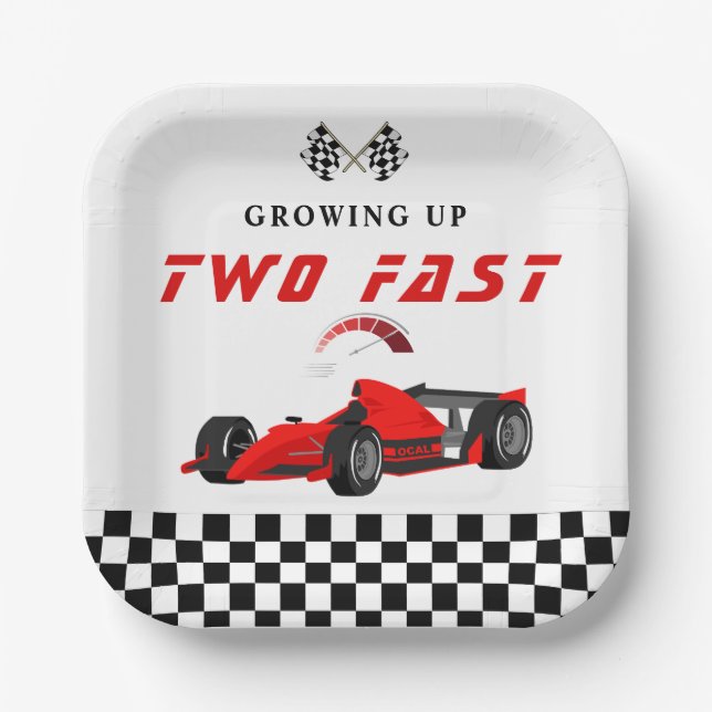 Plato De Papel Race Car Carreras Napkins Fiesta de Cumpleaños (Anverso)