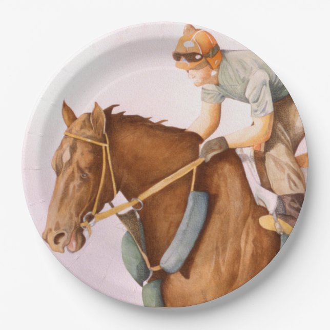 Plato De Papel Race Horse y Jockey (Anverso)