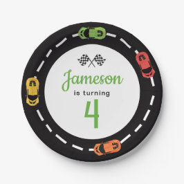 Plato De Papel Race Track Boys 4000 Placas de papel blanco