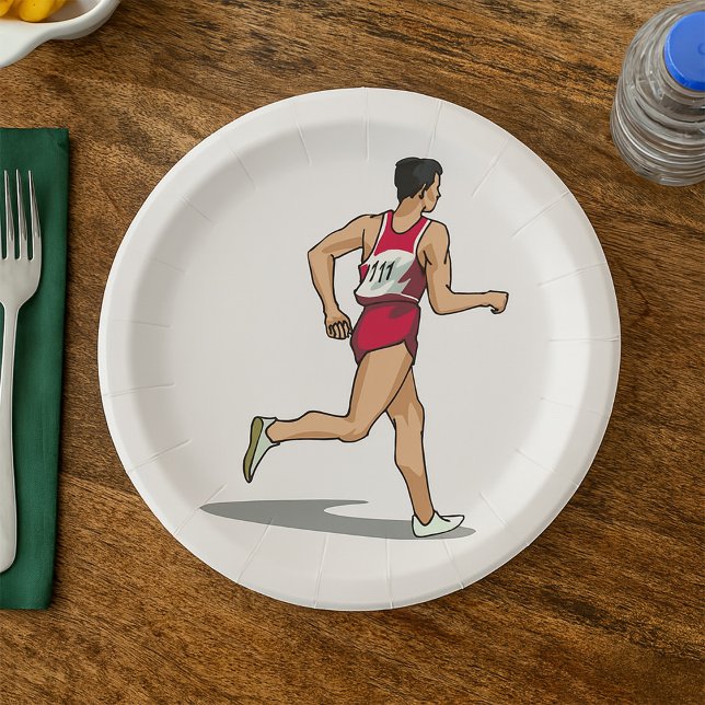 Plato De Papel Race Walker Atlete Sports Runner en movimiento (Subido por el creador)