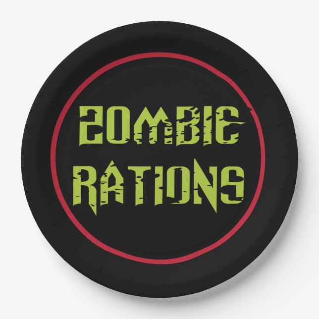 Plato De Papel Raciones de Zombi (Anverso)