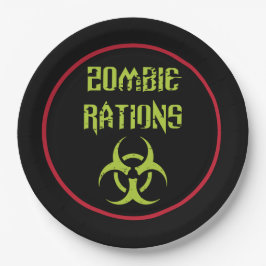 Plato De Papel Raciones de Zombie Infectado