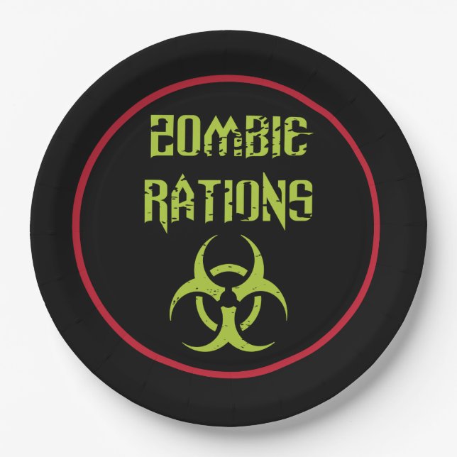 Plato De Papel Raciones de Zombie Infectado (Anverso)