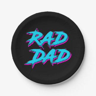 Plato De Papel Rad Dad Retro 80