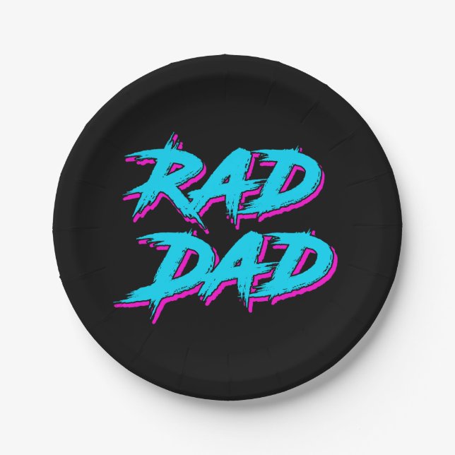 Plato De Papel Rad Dad Retro 80 (Anverso)