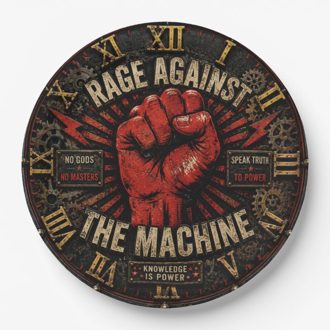 Plato De Papel Rage Against the Machine Protest Art  (Anverso)