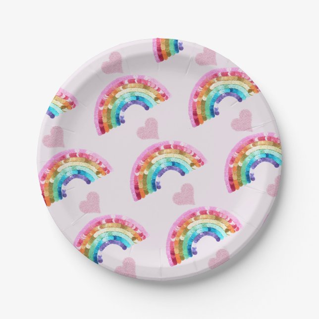 Plato De Papel  Rainbow Birthday Party (Anverso)
