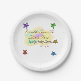 Plato De Papel Rainbow clouds twinkle Twinkle Little Star baby