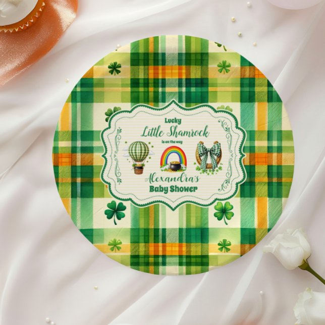 Plato De Papel Rainbow Lucky Little Shamrock Baby Shower (Subido por el creador)