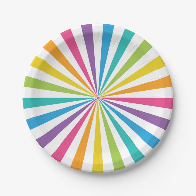 Plato De Papel Rainbow Sunburst (Anverso)
