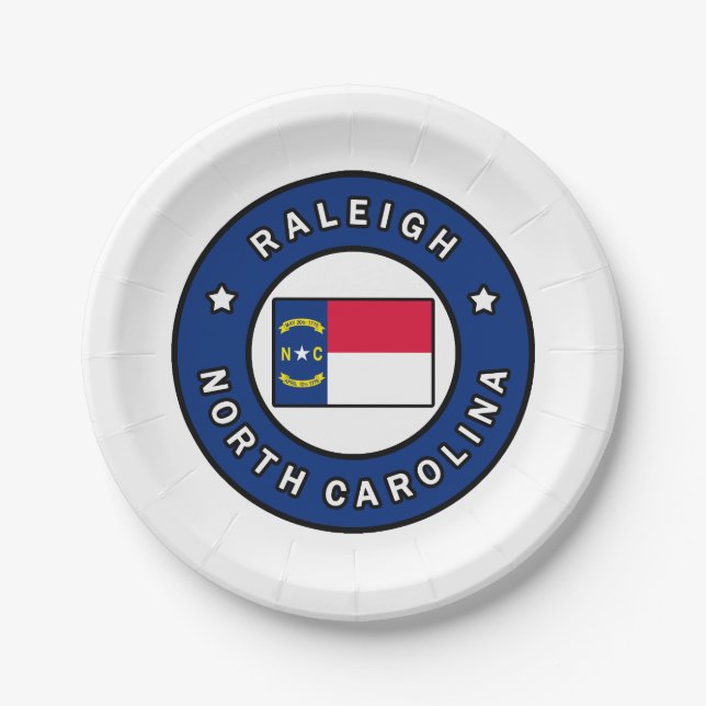 Plato De Papel Raleigh Carolina del Norte (Anverso)