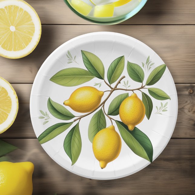 Plato De Papel Rama de limón Elegante (Subido por el creador)