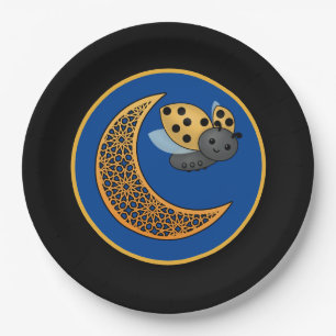 Plato De Papel Ramadan Crescent Moon Ladybug