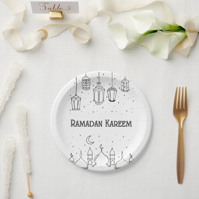 Plato De Papel Ramadan Kareem Ramadan Mubarak (Boda)