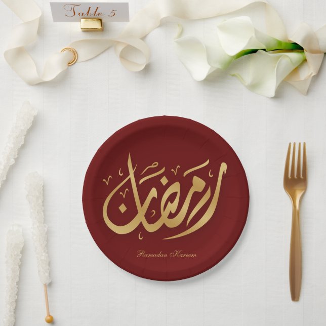 Plato De Papel Ramadan Kareem Ramadan Mubarak Placas de papel (Boda)
