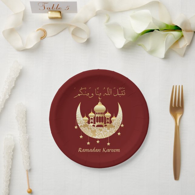 Plato De Papel Ramadan Kareem Ramadan Mubarak Placas de papel (Boda)