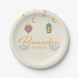 Plato De Papel Ramadán moderno y elegante Mubarak Ramadan Plates