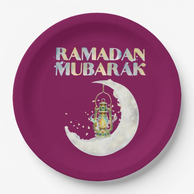 Plato De Papel Ramadan Mubarak (Anverso)
