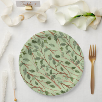 Plato De Papel Ramas de vegetación acuáticas