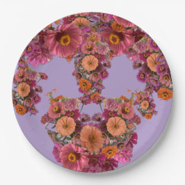 Plato De Papel Ramo de flores Zinnia Maureen Girard Colorido