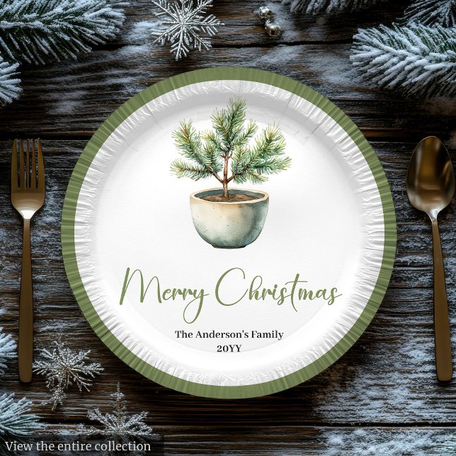 Plato De Papel Ramo de Navidad Boho Escandinavo en tonos terrosos (Scandinavian Boho Christmas Bouquet in Earthy Plate

)