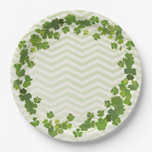 Plato De Papel Ramo del trébol, el día de St Patrick