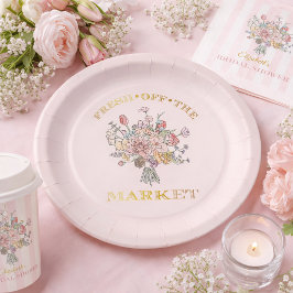 Plato De Papel Ramo Floral Fresco Directo del Mercado Fiesta de D