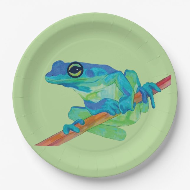 Plato De Papel Rana azul (Anverso)