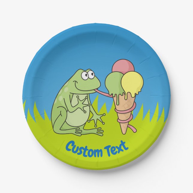 Plato De Papel Rana con placa de papel de helado (Anverso)