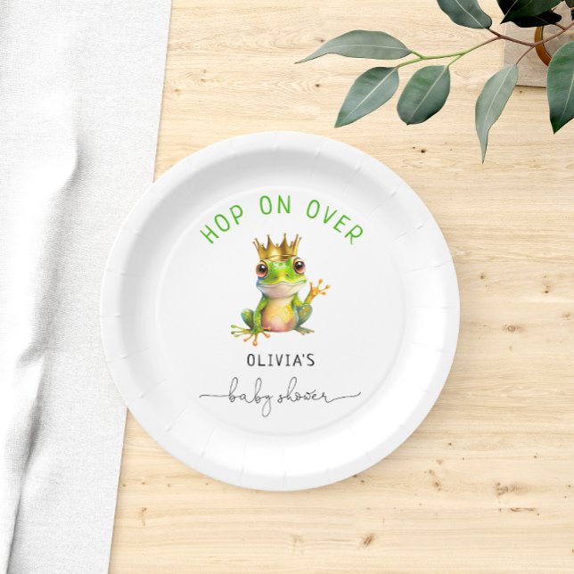 Plato De Papel Rana Cute Príncipe Bebé Niño Ducha Placas de papel (Subido por el creador)