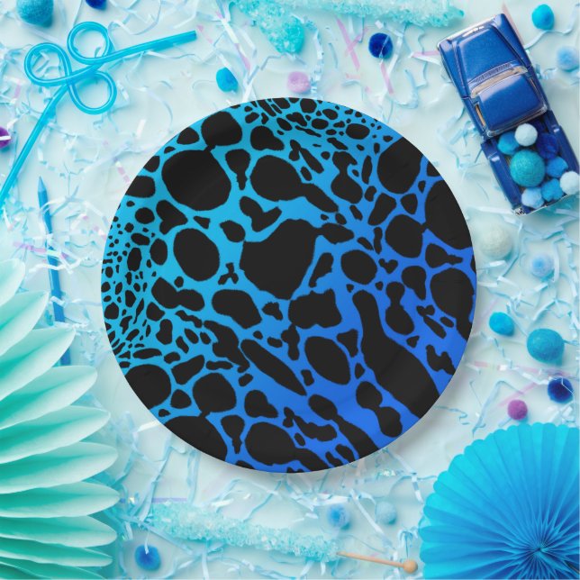 Plato De Papel Rana Dart de veneno azul (Fiesta)
