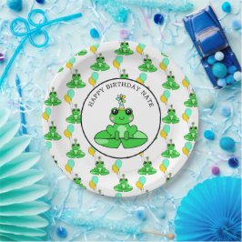 Plato De Papel Rana Personalizada Feliz Cumpleaños