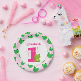 Plato De Papel Rana primera fiesta de cumpleaños suministros para