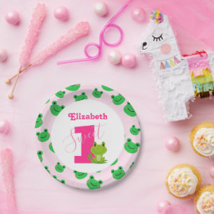 Plato De Papel Rana primera fiesta de cumpleaños suministros para