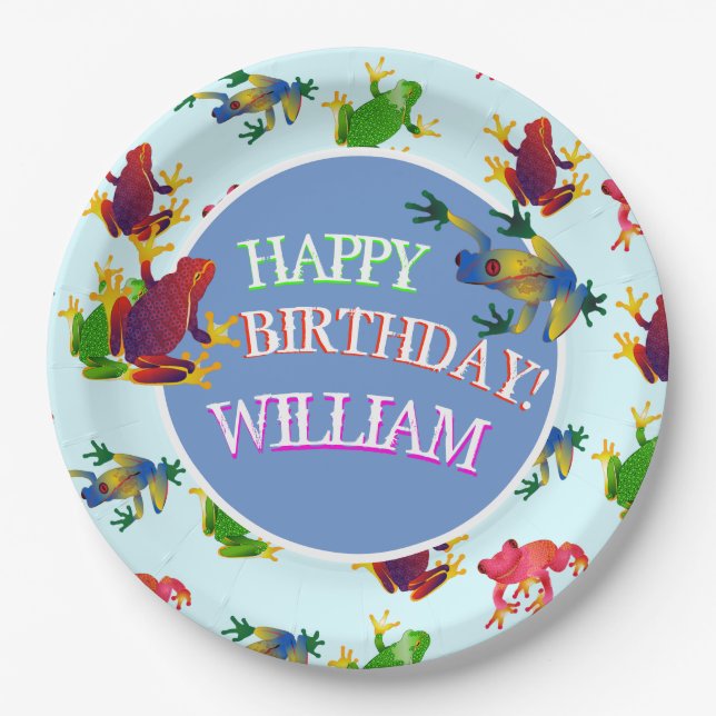 Plato De Papel Rana Salto Tropical (Anverso)