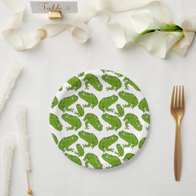 Plato De Papel Rana verde (Boda)