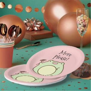 Plato De Papel Rana verde