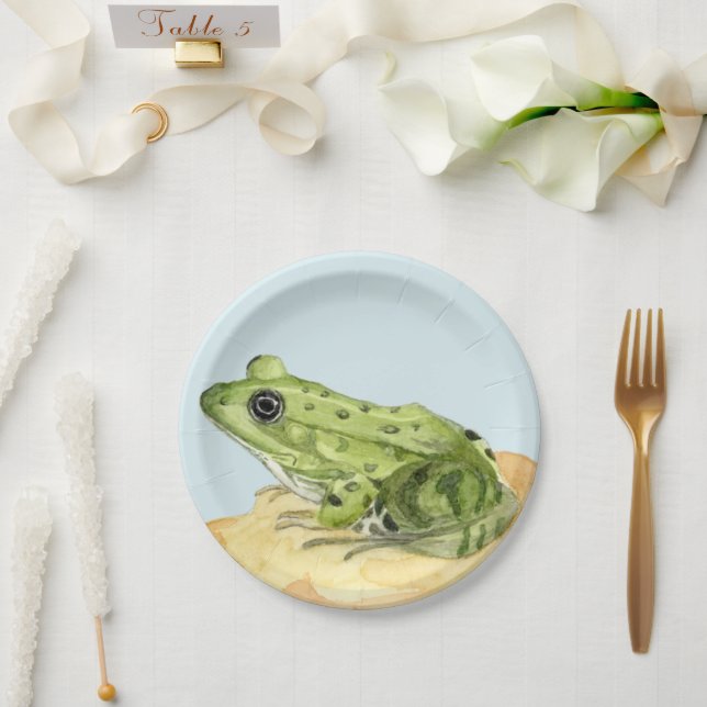 Plato De Papel Rana verde (Boda)