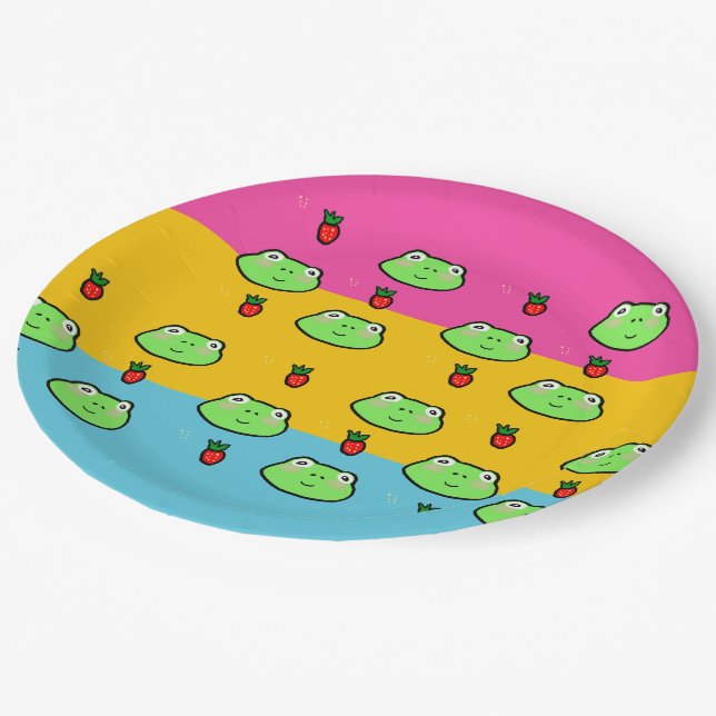 Plato De Papel Rana y fresa (Angular)