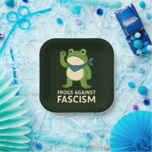 Plato De Papel Ranas Contra el Fascismo Protesta de Rana de Portl