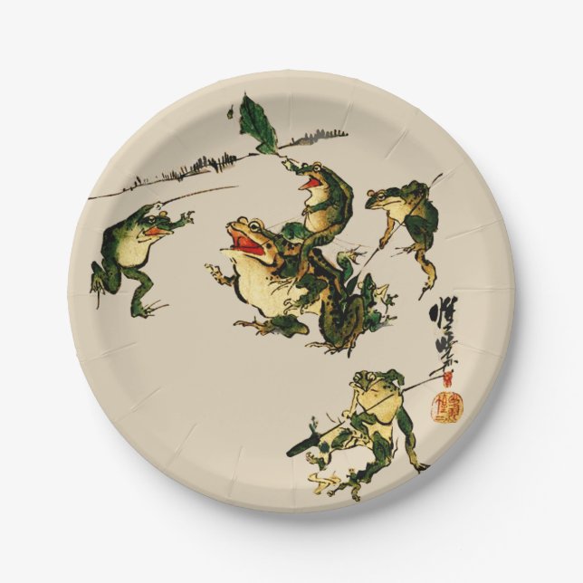 Plato De Papel Ranas traviesas (Anverso)