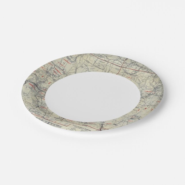 Plato De Papel Rand McNally Oficial 1925 Auto Trails (Angular)