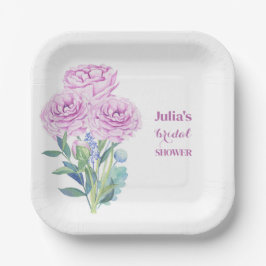 Plato De Papel Ranunculus & Anémonas Despedida de Soltera Persona