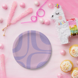 Plato De Papel Ranura retro Resumen Lavanda púrpura Lilac