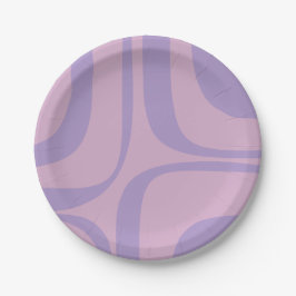 Plato De Papel Ranura retro Resumen Lavanda púrpura Lilac