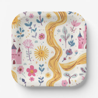 Plato De Papel Rapunzel Inspired Party Plates