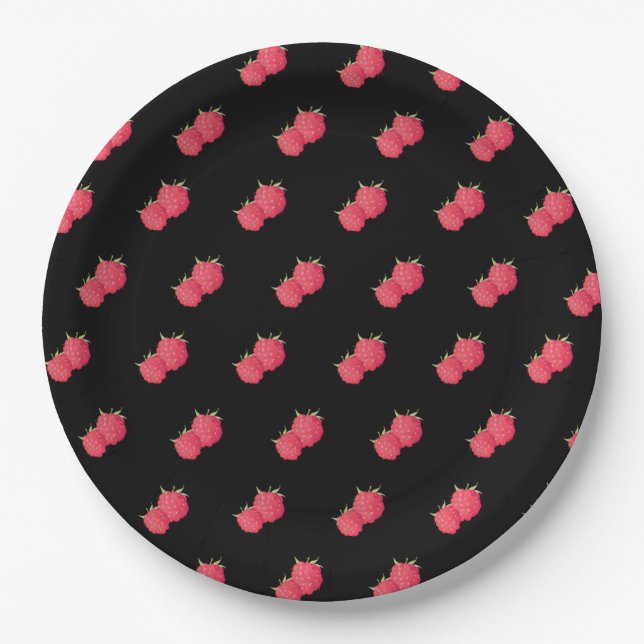 Plato De Papel Raspberrys (Anverso)