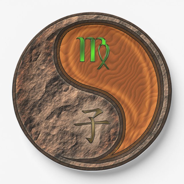 Plato De Papel Rata de Virgo y Madera (Anverso)