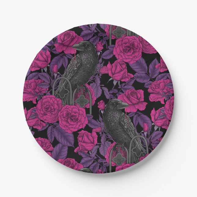 Plato De Papel Ravas y rosas rosas rosas (Anverso)